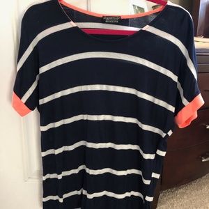 Stitch Fix Short Sleeved Top (Size Medium), Color: Navy, White & Orange
